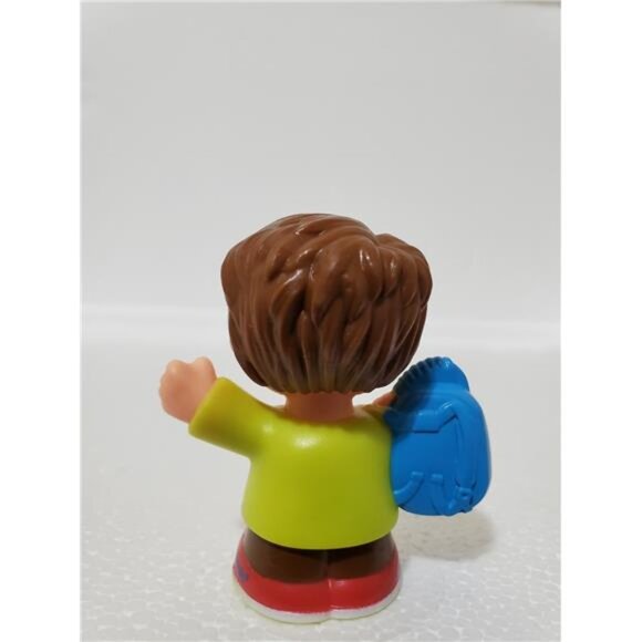 Fisher-Price Little People Boy w/ Backpack Green Jacket Red Shoes Figure Toy Use - Picture 4 of 6